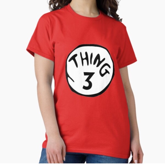 Red Dr. Seuss Thing 3 Kids T-Shirt - Picture 1 of 4